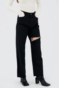 STORETS CLOTHING Osian Slashed Wide Leg Pants