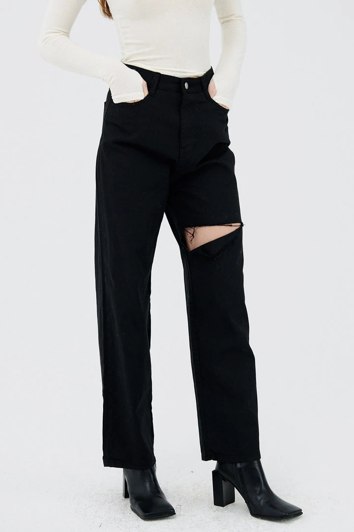 STORETS CLOTHING Osian Slashed Wide Leg Pants