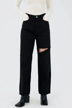STORETS CLOTHING Osian Slashed Wide Leg Pants