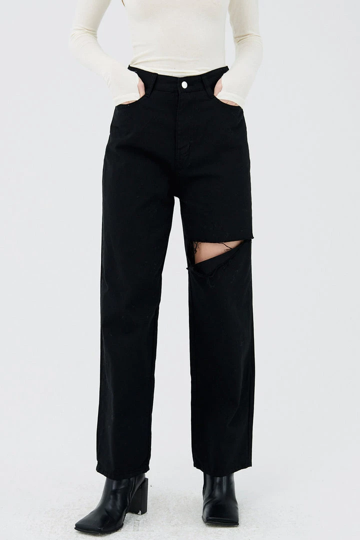 STORETS CLOTHING Osian Slashed Wide Leg Pants