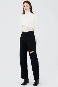 STORETS CLOTHING Osian Slashed Wide Leg Pants