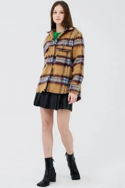 STORETS CLOTHING Zora Fuzzy Plaid Shacket