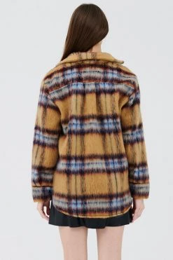 STORETS CLOTHING Zora Fuzzy Plaid Shacket