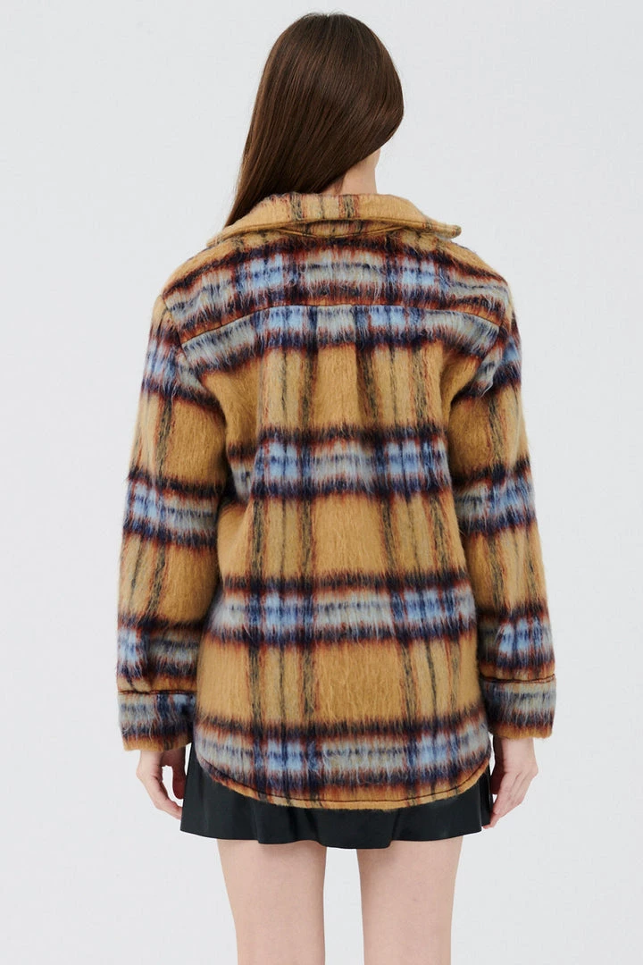 STORETS CLOTHING Zora Fuzzy Plaid Shacket