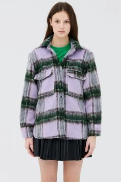 STORETS CLOTHING Zora Fuzzy Plaid Shacket