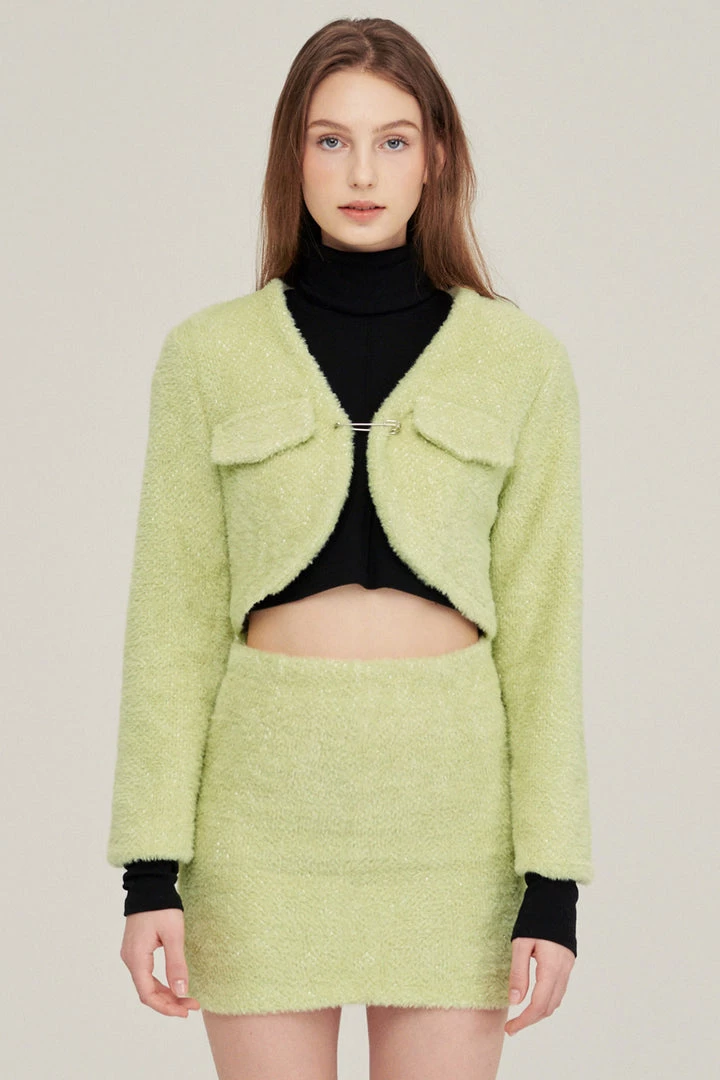 STORETS Jenny Safety Pin Cropped Jacket