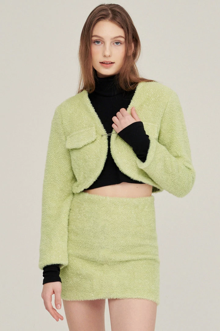 STORETS Jenny Safety Pin Cropped Jacket