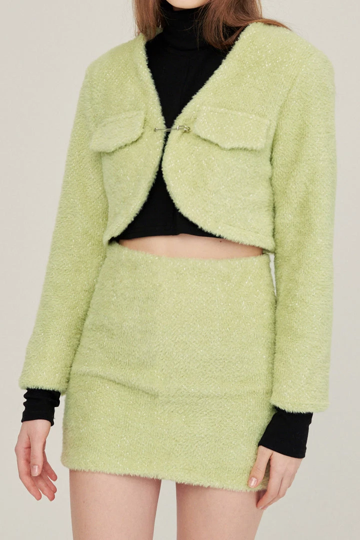 STORETS Jenny Safety Pin Cropped Jacket