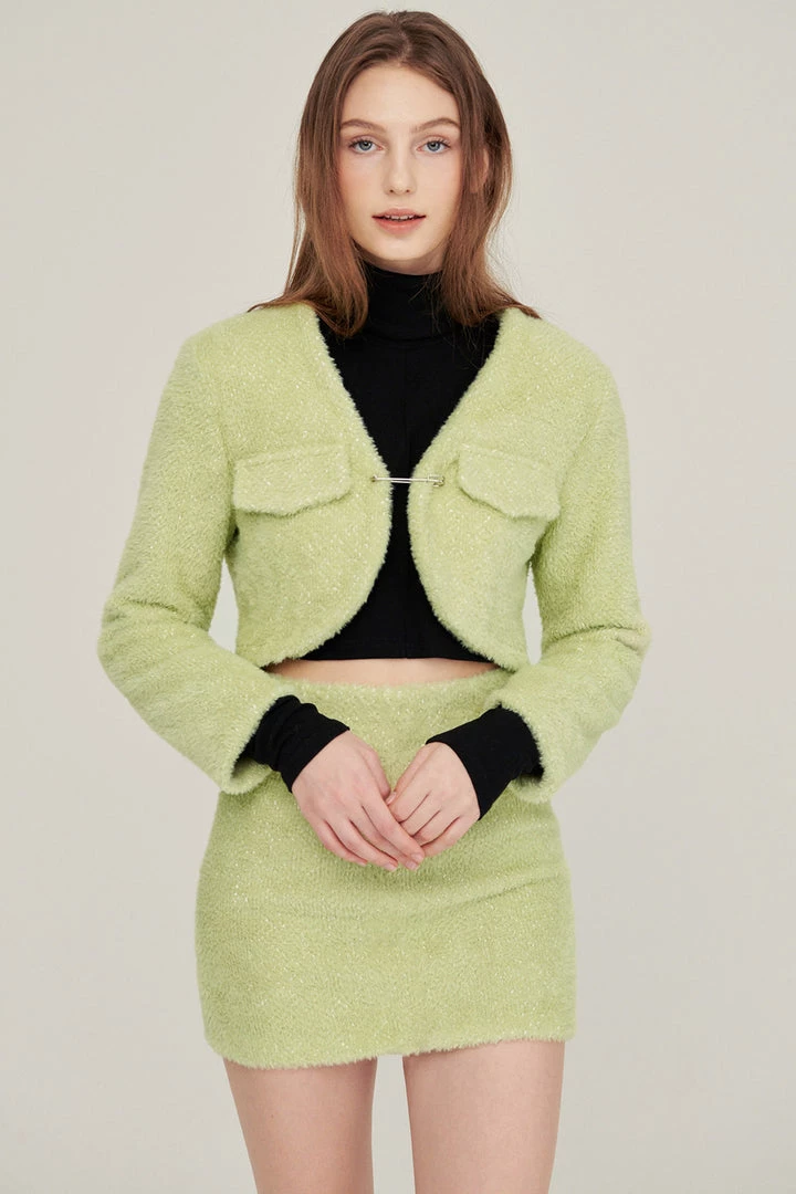 STORETS Jenny Safety Pin Cropped Jacket