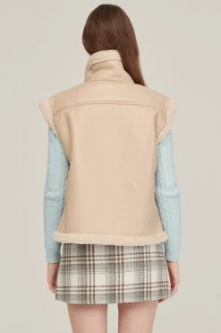 STORETS Daniela Pleather Shearling Vest