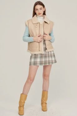 STORETS Daniela Pleather Shearling Vest