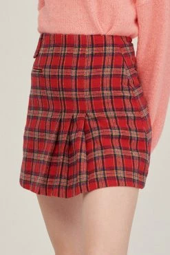 STORETS CLOTHING Evie Plaid Pleated Mini Skirt
