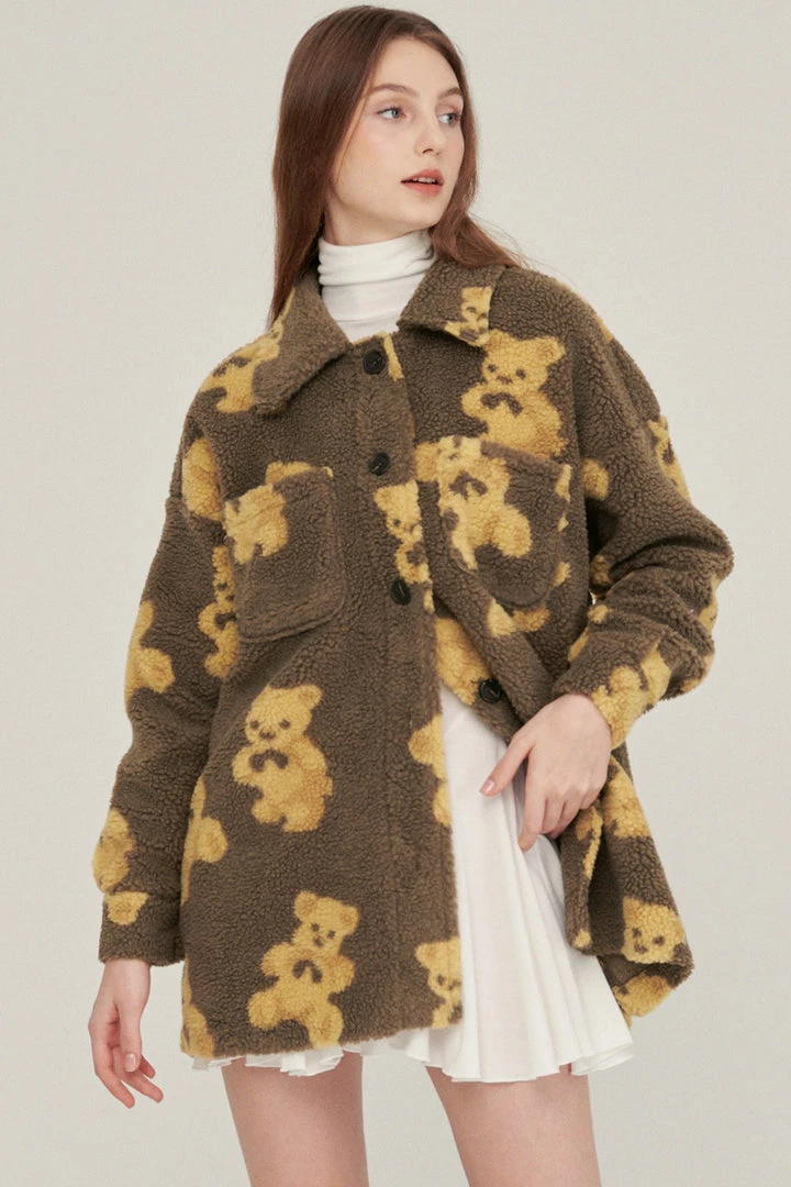 STORETS Sunny Teddy Oversized Shacket CLOTHING