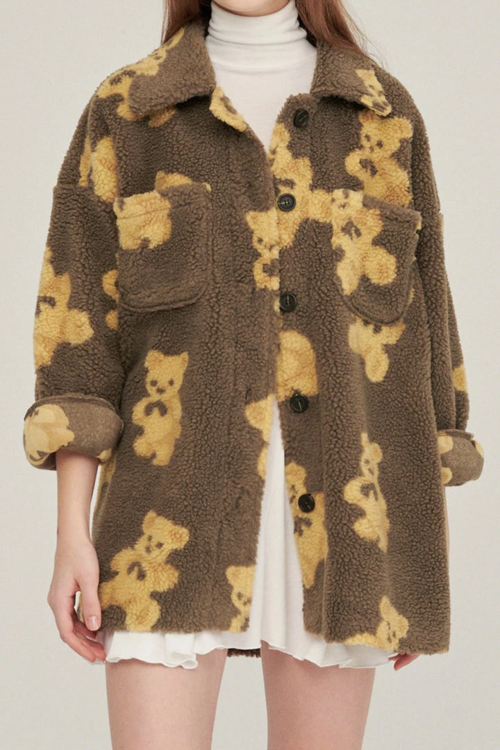 STORETS Sunny Teddy Oversized Shacket CLOTHING