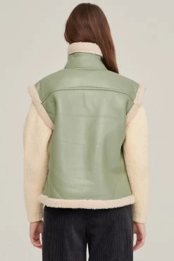STORETS CLOTHING Daniela Pleather Shearling Vest