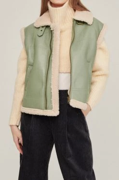 STORETS CLOTHING Daniela Pleather Shearling Vest