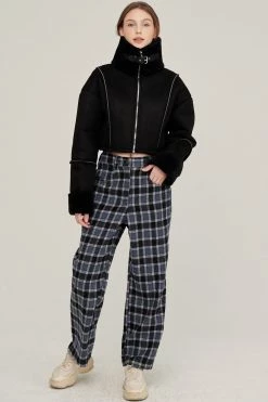 STORETS Valen Cropped Faux Mink Jacket