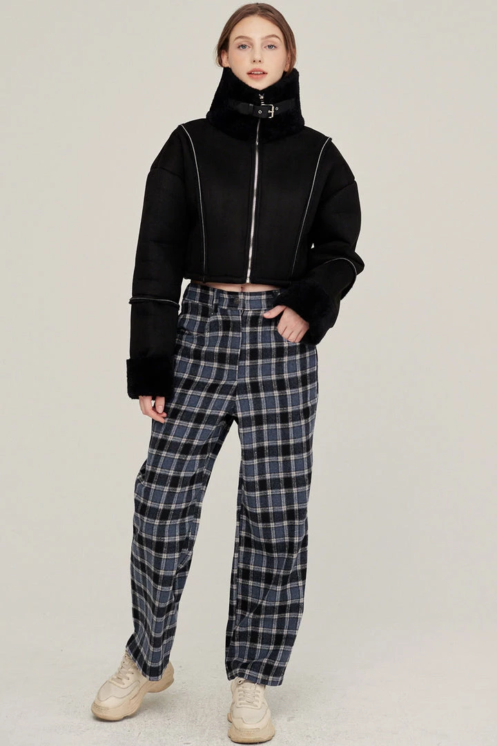 STORETS Valen Cropped Faux Mink Jacket