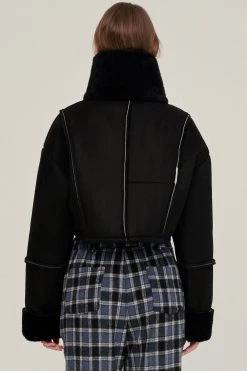 STORETS Valen Cropped Faux Mink Jacket