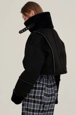 STORETS Valen Cropped Faux Mink Jacket