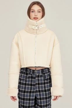 STORETS Valen Cropped Faux Mink Jacket