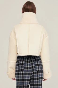 STORETS Valen Cropped Faux Mink Jacket