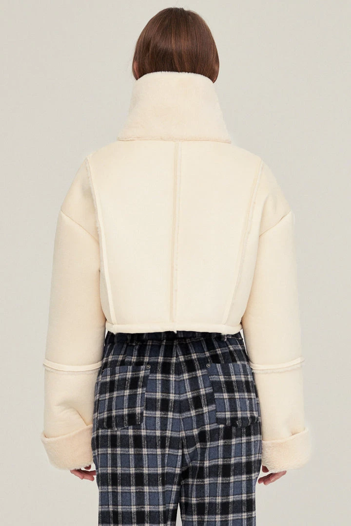 STORETS Valen Cropped Faux Mink Jacket