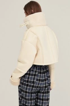 STORETS Valen Cropped Faux Mink Jacket