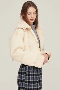 STORETS Valen Cropped Faux Mink Jacket