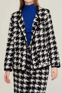 STORETS Nour Houndstooth Open Coat CLOTHING