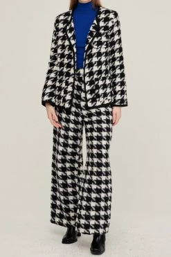 STORETS Nour Houndstooth Open Coat CLOTHING
