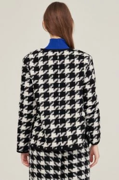 STORETS Nour Houndstooth Open Coat CLOTHING