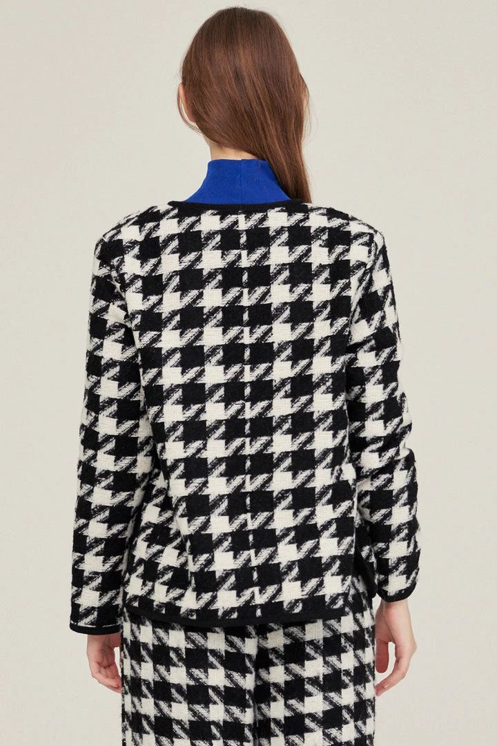 STORETS Nour Houndstooth Open Coat CLOTHING