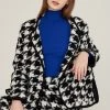 STORETS Nour Houndstooth Open Coat CLOTHING