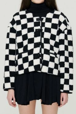 STORETS Mai Bouclé Checkerboard Coat