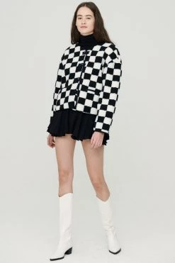 STORETS Mai Bouclé Checkerboard Coat