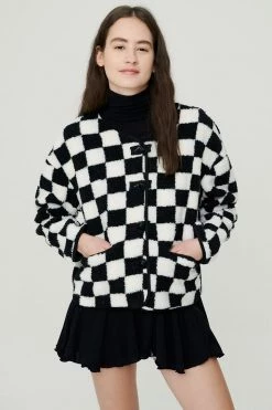 STORETS Mai Bouclé Checkerboard Coat CLOTHING