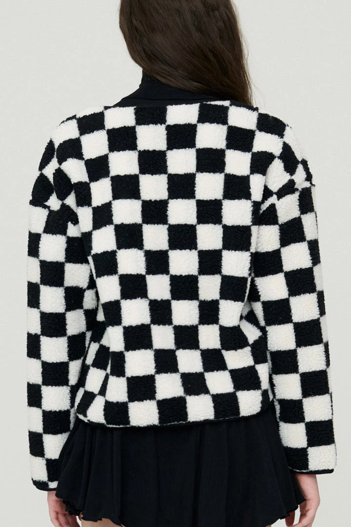 STORETS Mai Bouclé Checkerboard Coat