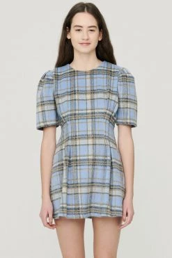 STORETS CLOTHING Sophie Puff Sleeve Plaid Dress
