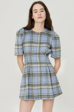 STORETS CLOTHING Sophie Puff Sleeve Plaid Dress