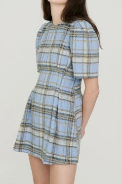 STORETS CLOTHING Sophie Puff Sleeve Plaid Dress