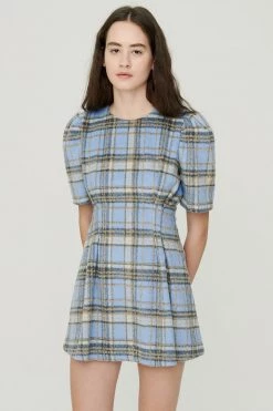 STORETS CLOTHING Sophie Puff Sleeve Plaid Dress