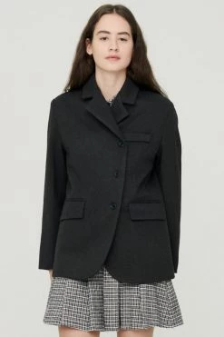 STORETS Sheila Brushed Wool Blend Blazer