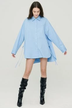 STORETS Katie Boyfriend Side Tie Shirt