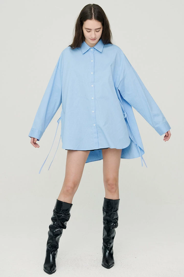 STORETS Katie Boyfriend Side Tie Shirt