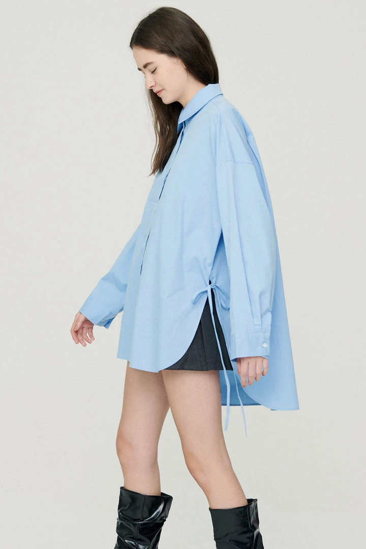 STORETS Katie Boyfriend Side Tie Shirt