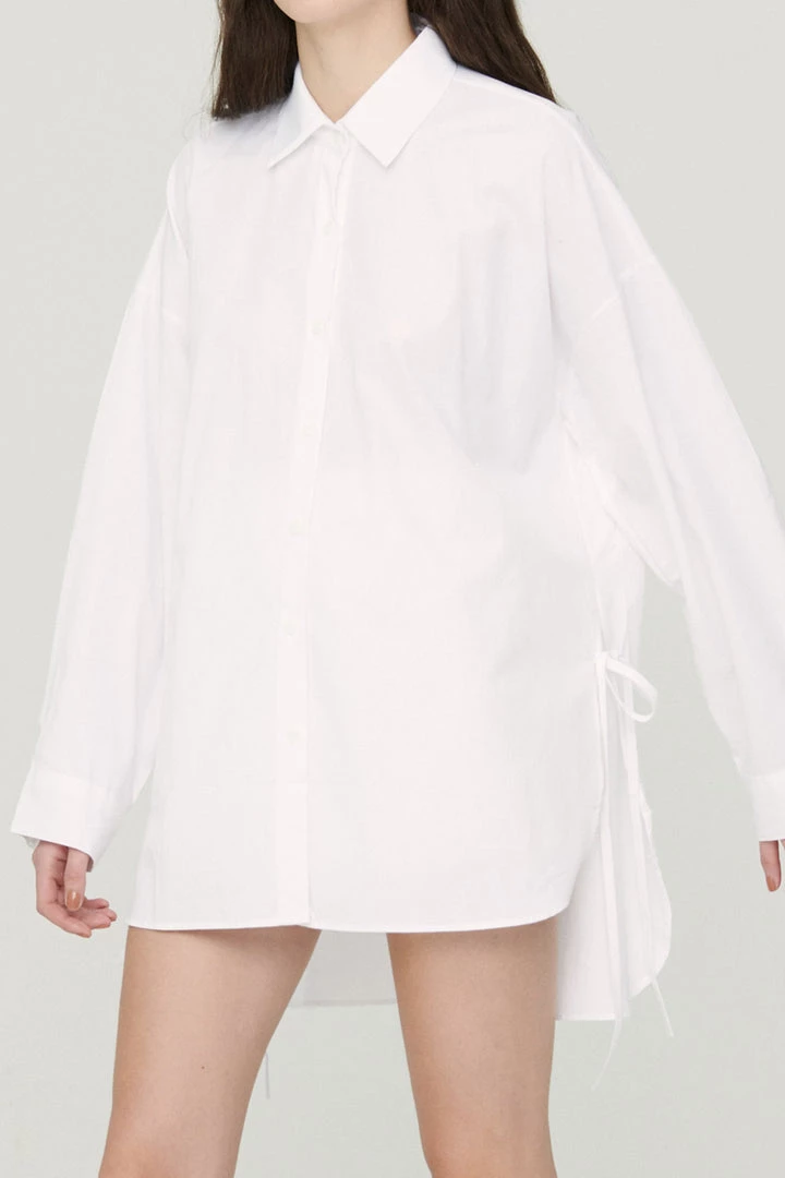 STORETS Katie Boyfriend Side Tie Shirt