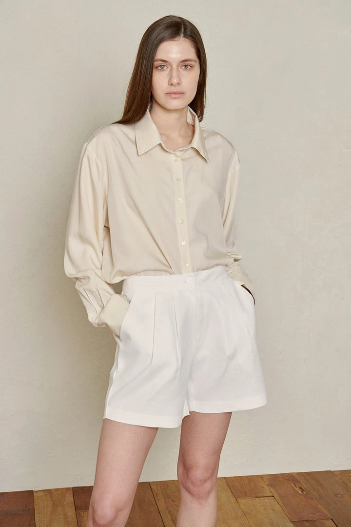 STORETS Sustainable Recycled Poly Pintucked Shorts