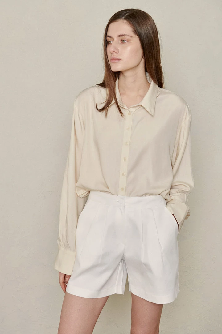 STORETS Sustainable Recycled Poly Pintucked Shorts