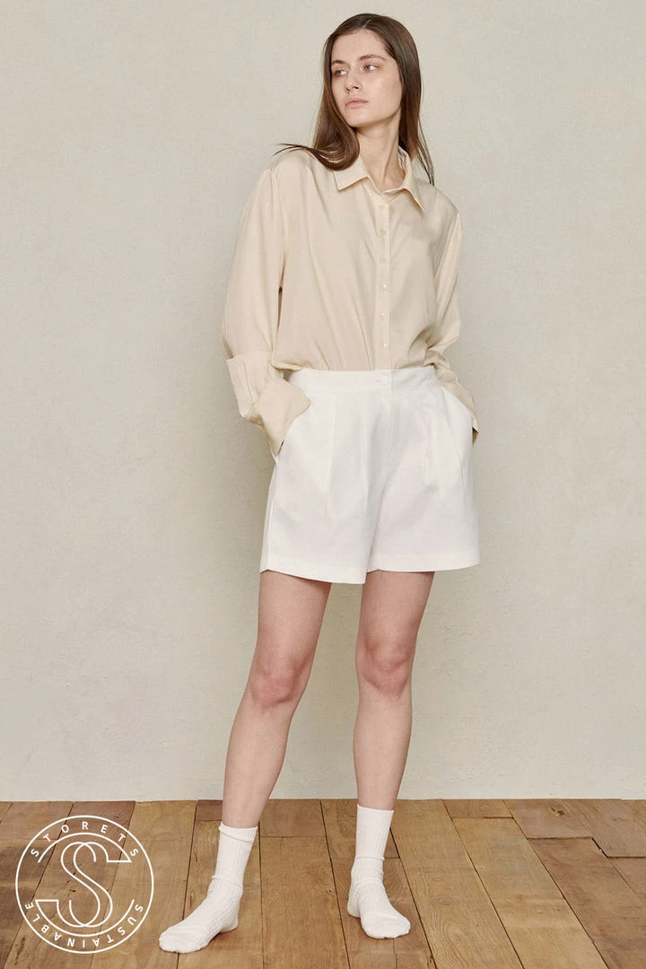 STORETS Sustainable Recycled Poly Pintucked Shorts